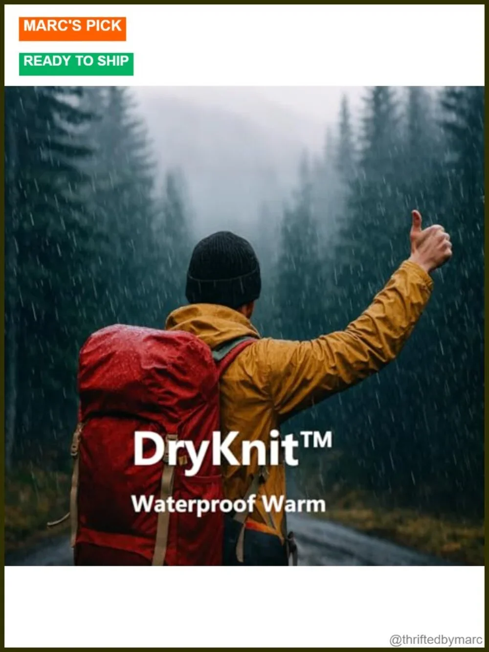 Dryknit Waterproof Fleece Lined Cuffed Beanie Hat for Men Winter
